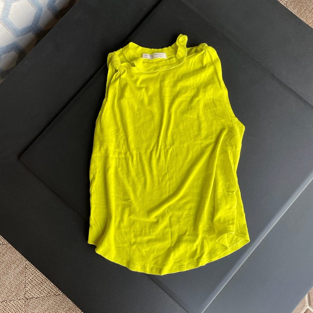 Free People neon green twist tank